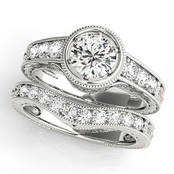 18K White Gold 1 ct Diamond Vintage Engagement Ring