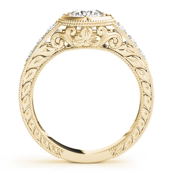 14K Yellow Gold Vintage Diamond Engagement Ring