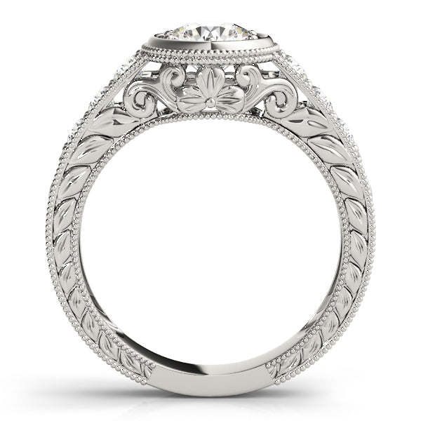 Platinum Vintage 1.38 ctw Round Diamond Engagement Ring