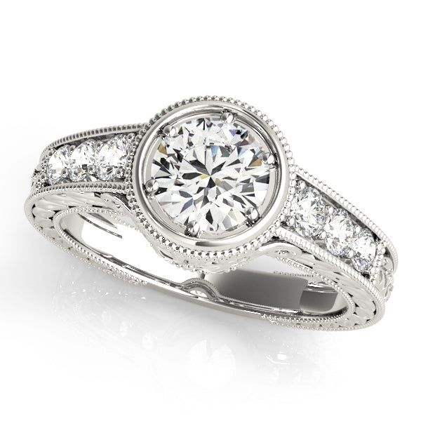 Vintage 18K White Gold Diamond Engagement Ring