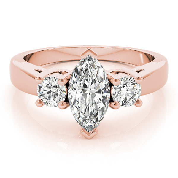 14K Rose Gold Marquise Diamond Fashion Ring