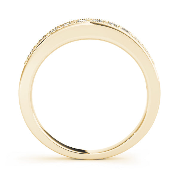 18K Yellow Gold 0.10 CT Diamond Wedding Band