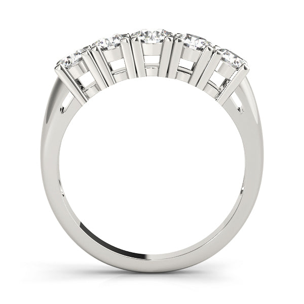 1 CT TW Platinum Round Diamond Wedding Band