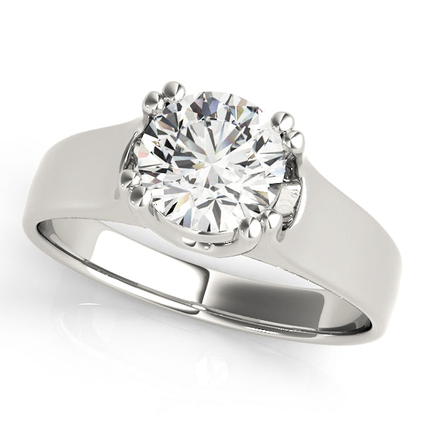 Platinum 1 CT Round Diamond Solitaire Engagement Ring