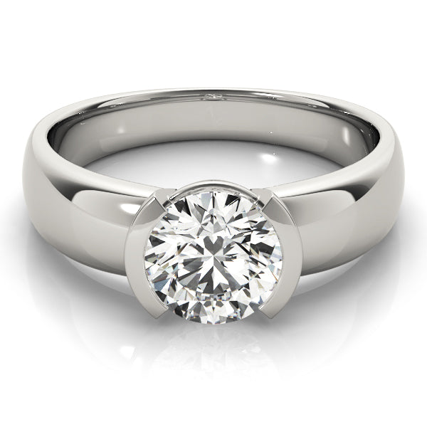 14K White Gold 1 CT Round Diamond Engagement Ring