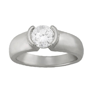 18K White Gold 1ct Diamond Solitaire Engagement Ring
