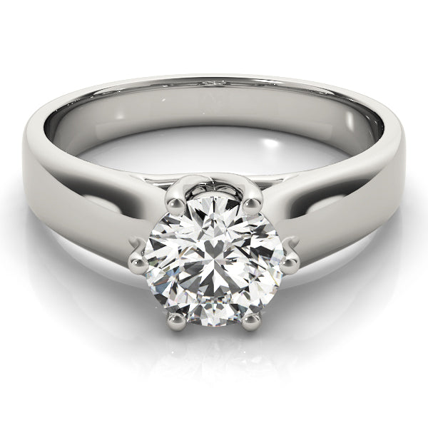 1 CT Platinum Round Diamond Engagement Ring