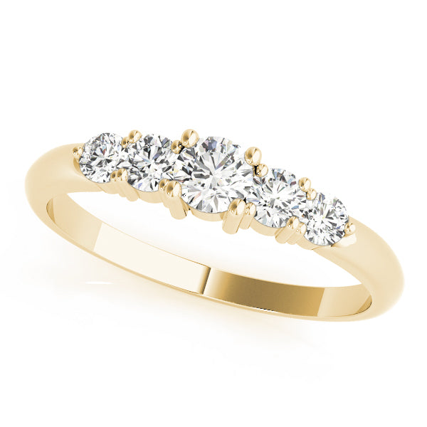 18K Yellow Gold Round Diamond Wedding Ring