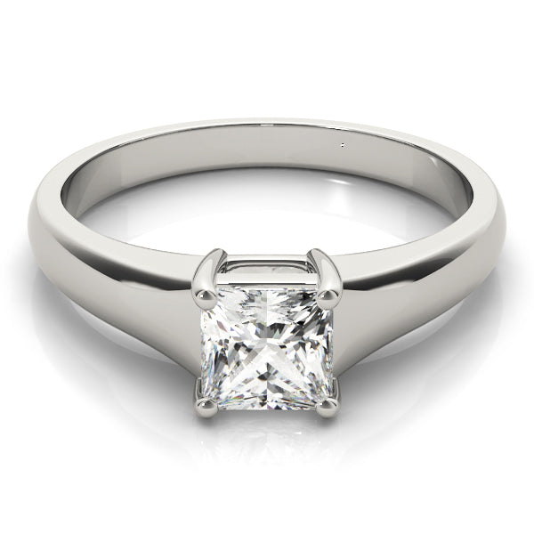 Platinum 0.75 CT Square Diamond Solitaire Ring