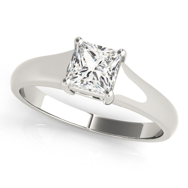 Platinum 0.75 CT Square Diamond Solitaire Ring