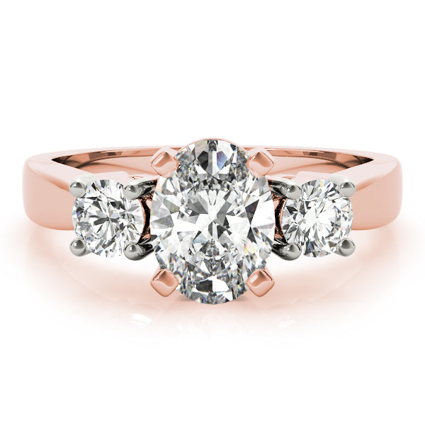 Rose Gold Oval Diamond Fashion Ring 3/8 CT