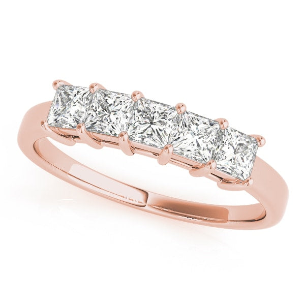 14K Rose Gold 1/4 ct tw Fancy Shape Diamond Wedding Ring