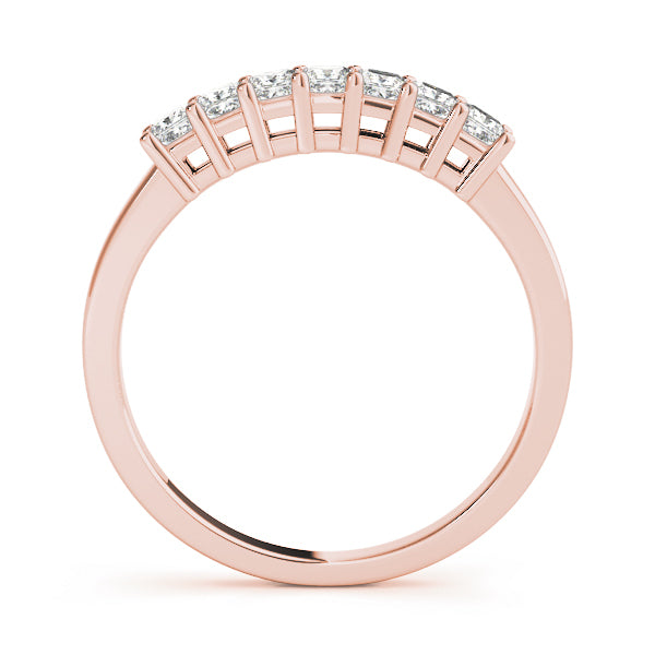 18K Rose Gold Square Diamond Wedding Ring