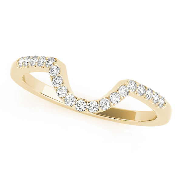 18K Yellow Gold 1/6 ct Diamond Wedding Band