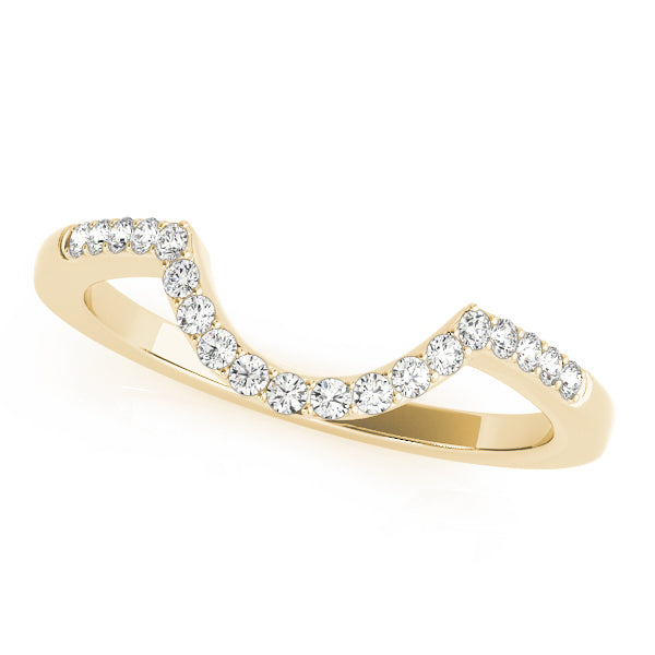 18K Yellow Gold 1/8 ct Diamond Wedding Band