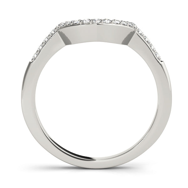 18K White Gold 1/8 ct Diamond Wedding Band