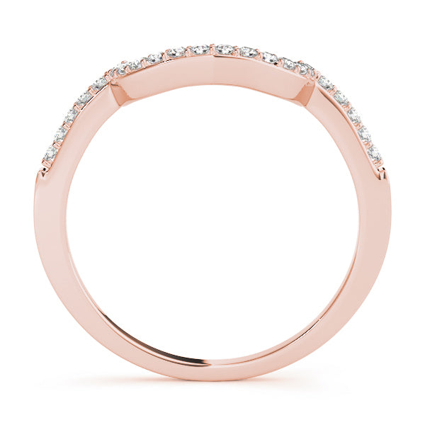 18K Rose Gold 1/5 ct Diamond Wedding Band