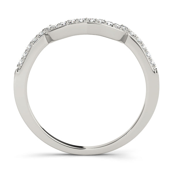 18K White Gold 1/5 ct Diamond Wedding Band