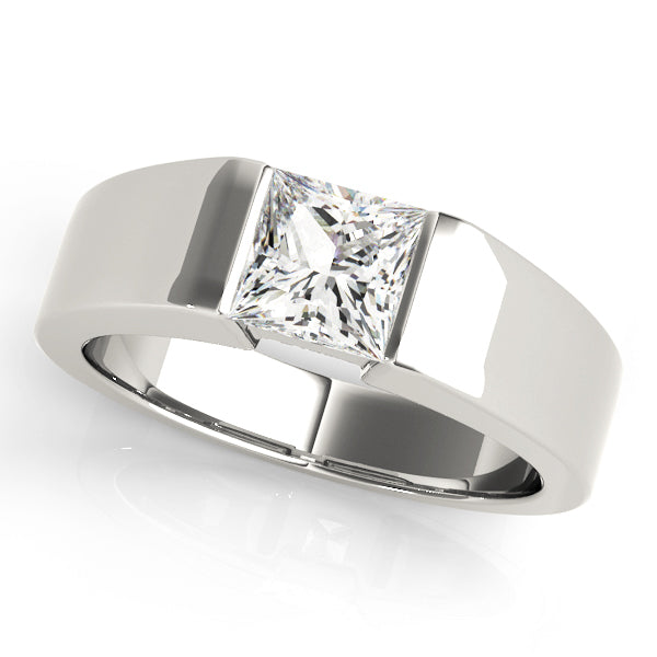 14K White Gold Princess Diamond Solitaire Ring