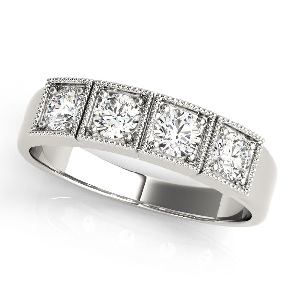 Platinum 1/3 CT Three-Stone Round Diamond Ring