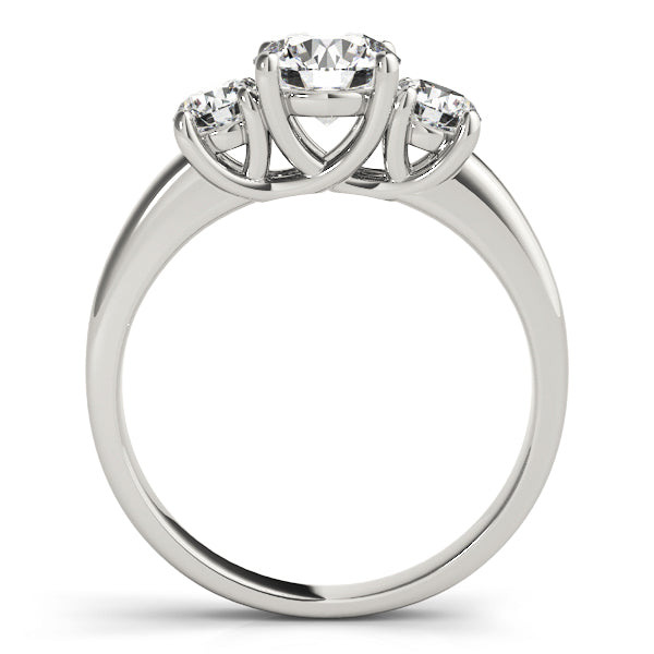 18K White Gold 1 ct Diamond Three-Stone Engagement Ring