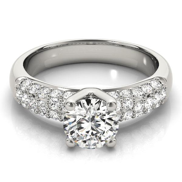 Round Diamond Pave Engagement Ring