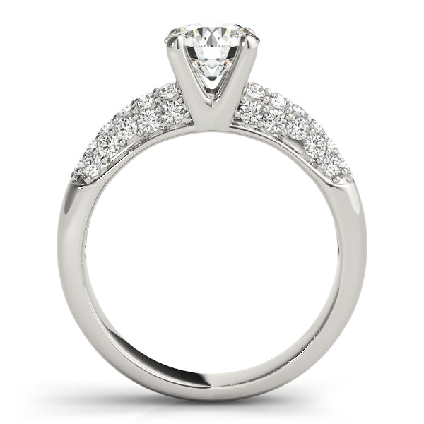Round Diamond Pave Engagement Ring