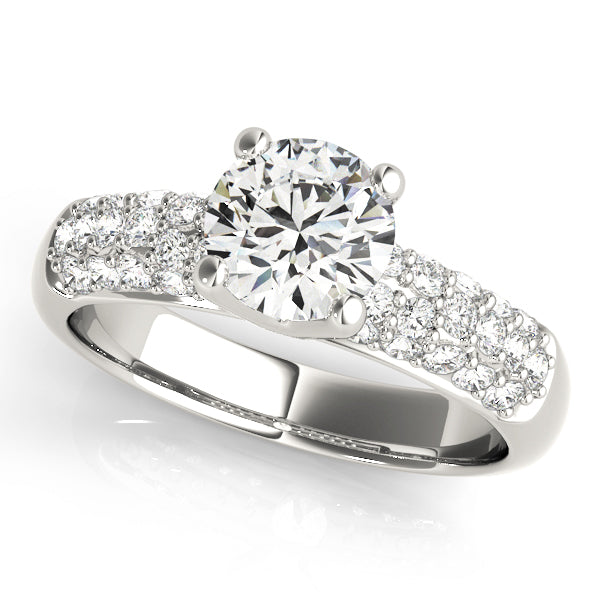 14K White Gold Pave Diamond Engagement Ring 1.5ctw