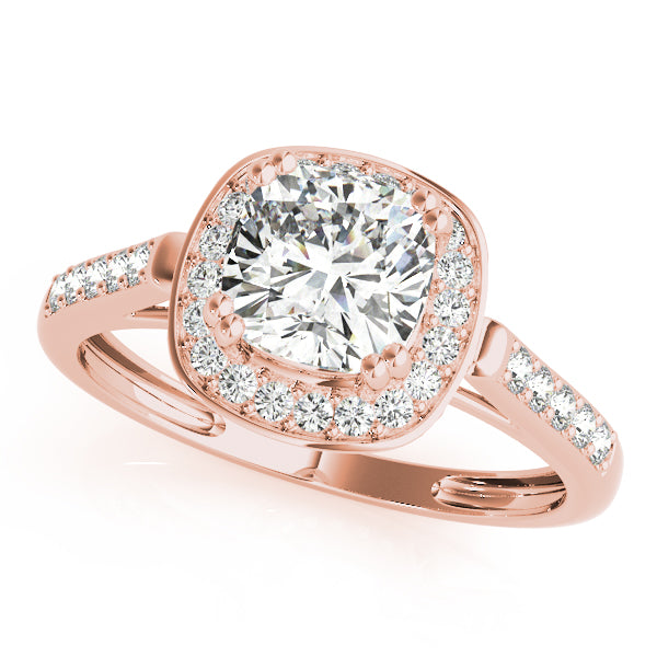 Rose Gold 1/5 CT Diamond Cushion Fashion Ring
