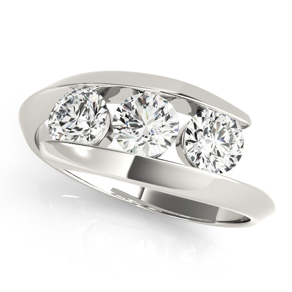 18K White Gold 1 CT Round Diamond Engagement Ring