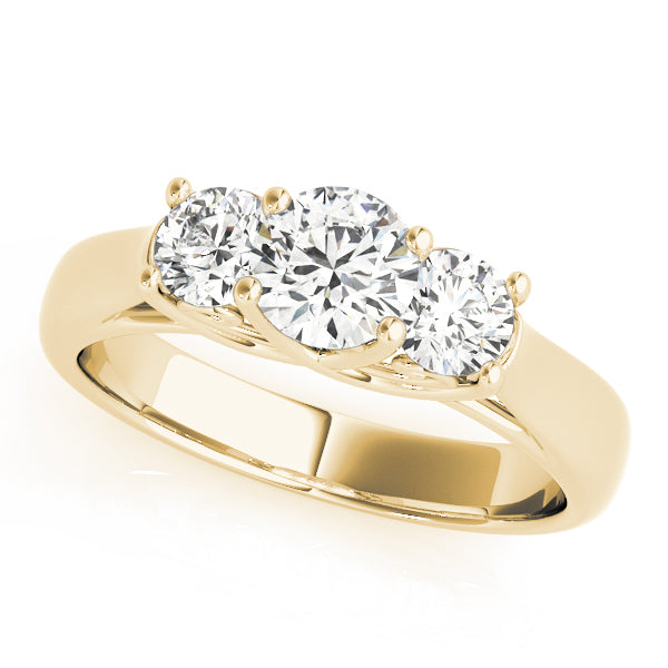 14K Yellow Gold 1 CT Diamond Three-Stone Engagement Ring