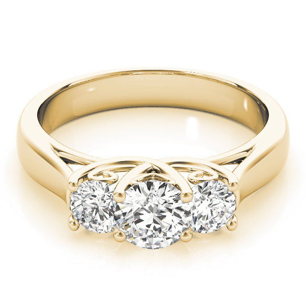 14K Yellow Gold 1 CT Diamond Three-Stone Engagement Ring