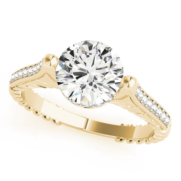 18K Yellow Gold 1 CT Diamond Vintage Engagement Ring