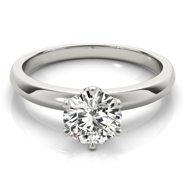14K White Gold 1 CT Round Diamond Engagement Ring