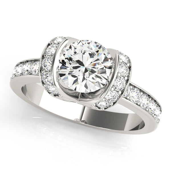 Platinum 1.5ctw Round Diamond Engagement Ring
