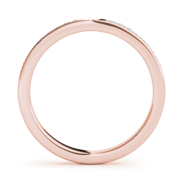 18K Rose Gold 1/15 ctw Diamond Wedding Band