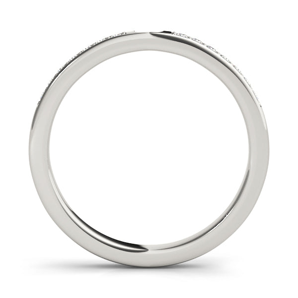 18K White Gold 1/8 ct Diamond Wedding Band