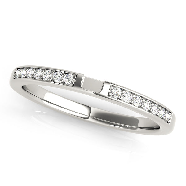 14K White Gold Diamond Wedding Band
