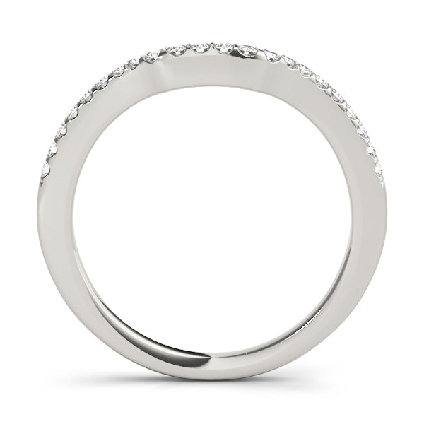 14K White Gold 0.19ctw Diamond Wedding Band