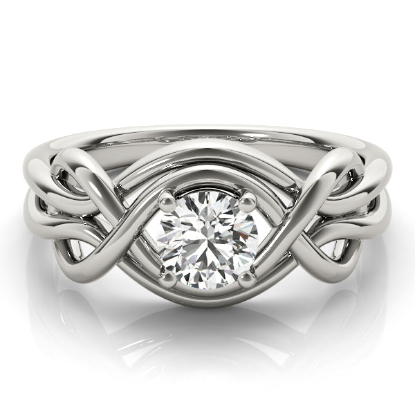18K White Gold Round Diamond Fashion Ring