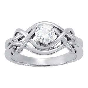 14K White Gold 1/2 ct Diamond Love Knot Ring