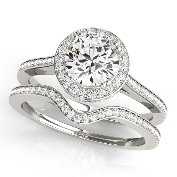 18K White Gold 1.5 CT Diamond Halo Engagement Ring