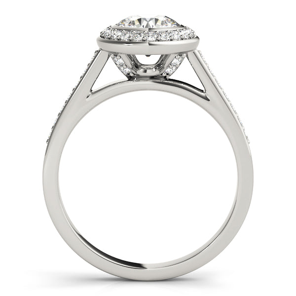 14K White Gold 1.25ctw Diamond Halo Engagement Ring