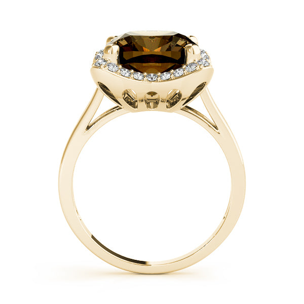 14K Yellow Gold Diamond Cluster Fashion Ring