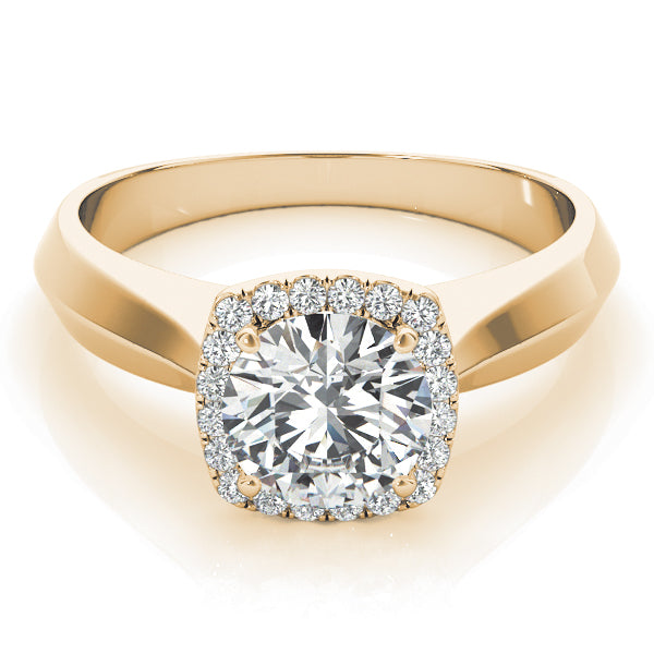 18K Yellow Gold 1 CT Diamond Halo Engagement Ring