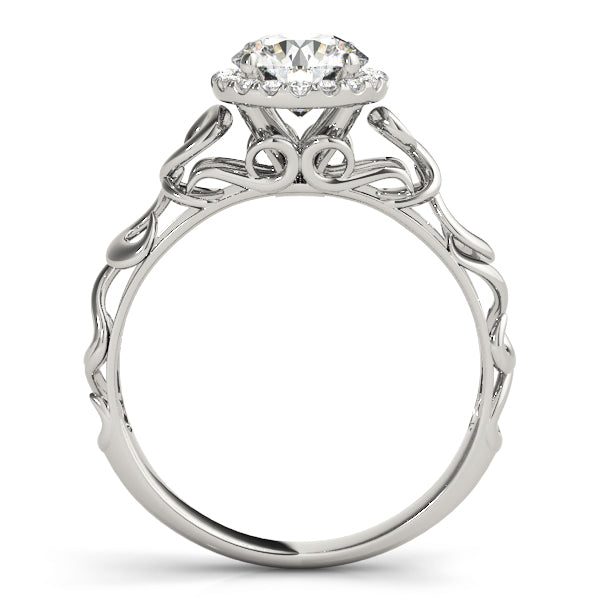 14K White Gold 1 CT Diamond Halo Engagement Ring