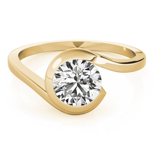 18K Yellow Gold 1/2 CT Round Diamond Engagement Ring