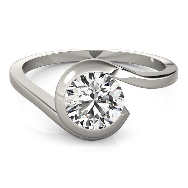 18K White Gold 1/2 CT Round Diamond Engagement Ring