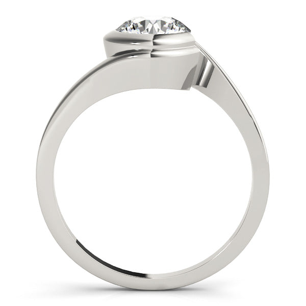 18K White Gold 1/2 CT Round Diamond Engagement Ring