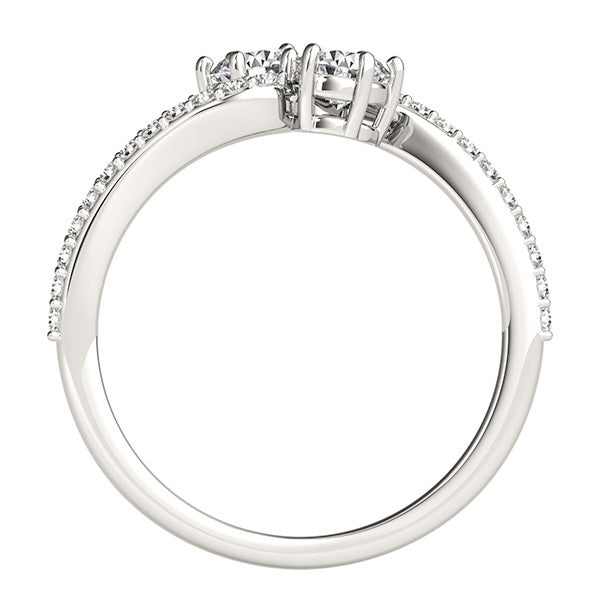 14K White Gold Multi-Diamond Fashion Ring